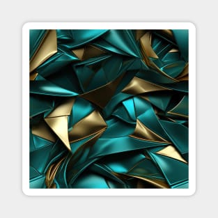 Funky Facade: Trompe-l’oeil Green Turquoise and Gold Magnet