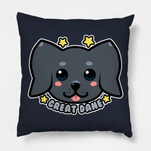 KAWAII Great Dane Dog Face Pillow