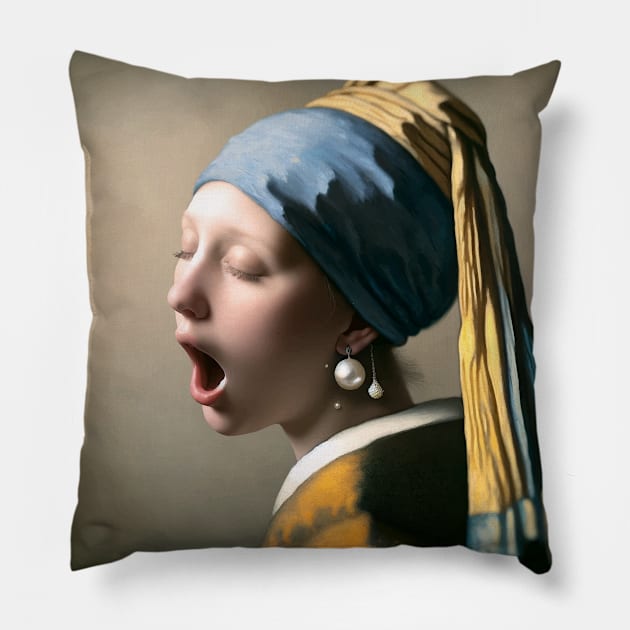 Slumbering Pearl: World Sleep Day Pillow by Edd Paint Something