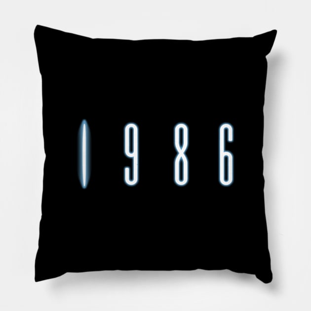1986 Sci Fi Horror Movie Pillow by GloopTrekker