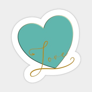 Turquoise Love Heart Magnet