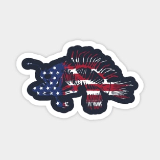 American Flag Angler Fish Skeleton American Fishing Magnet