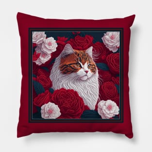 Ragamuffin cat. Style vector (red version ragamuffin cat) Pillow