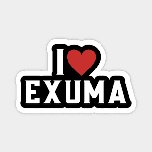 I Heart Love Exuma Bahamas islands Magnet