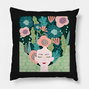 Plant Mom Plant Lady colorful plant design Pillow