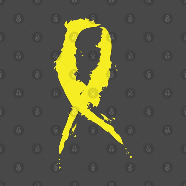 Yellow Awareness Ribbon by Stonework Design Studio