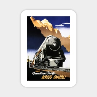 Travel by Train Across CANADA! Vintage Art Deco Railway Magnet