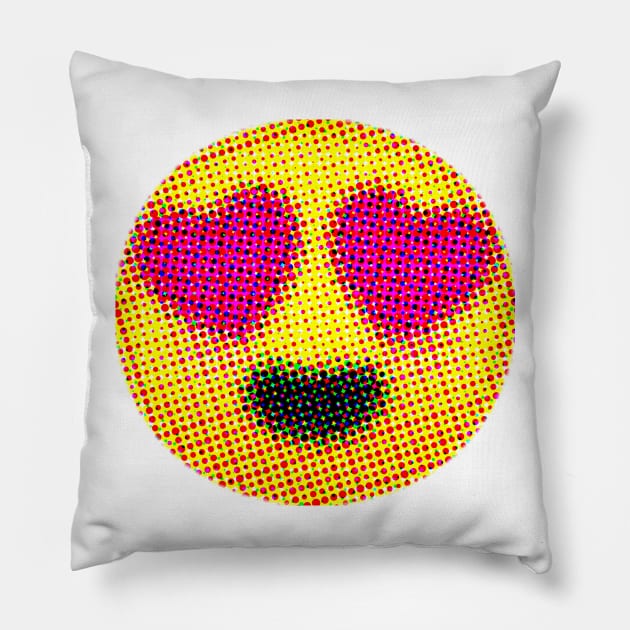 Emoji: I love it! (Smiling Face with Heart-Eyes) Pillow by Sinnfrey