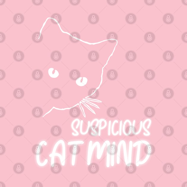 Suspicious Cat Mind Neon Funny Cat by Pannolinno