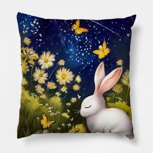 bunny flower Pillow