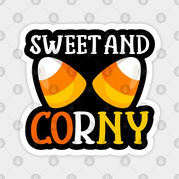 Halloween Design Candy Corn Sweet and Corny Halloween Fashion Magnet by InnerMagic