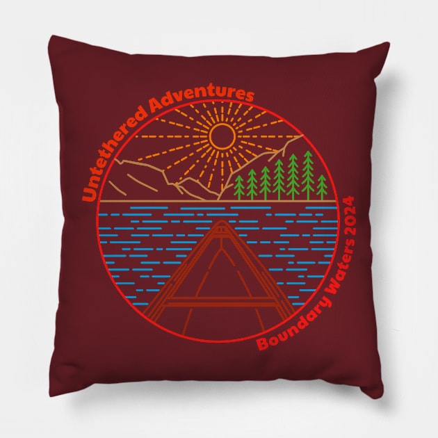 Canoe trip 2024 Pillow by Untethered Adventures 