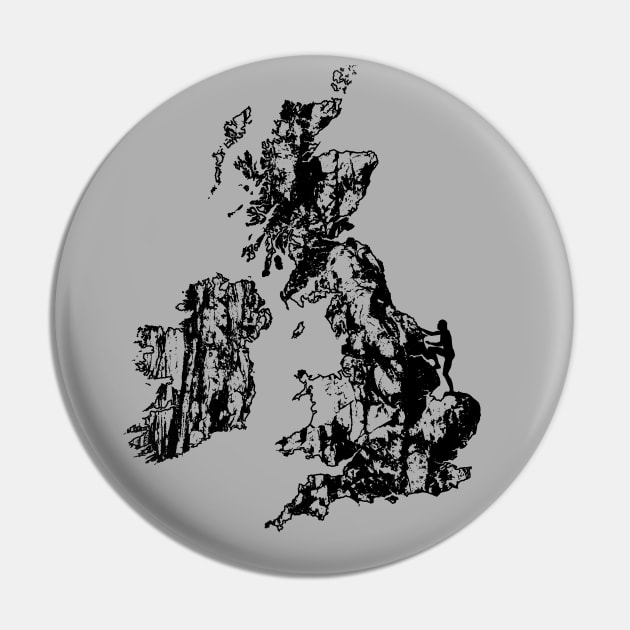 Rock Climbing Great Britain United Kingdom Rock Climber Map Pin by TeeCreations