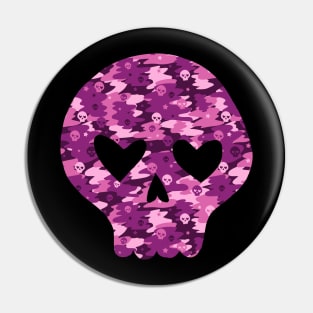 Amethyst Camo Skull Pin