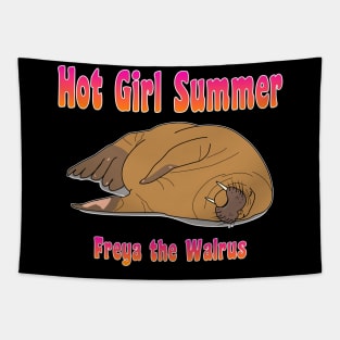 Freya the Walrus Hot Girl Summer Tapestry