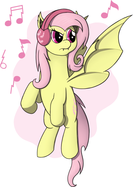 Flutterbat with Headphones Kids T-Shirt by Heartbeat Unicorn