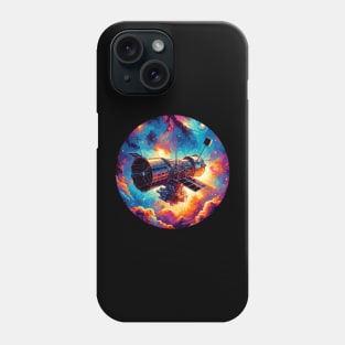 Galactic Observer - Hubble Space Telescope in Cosmos Phone Case