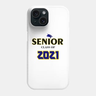 Senior Class of 2021 Blue and Yellow Graphic Design Phone Case