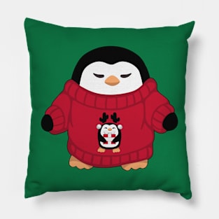 PENGUIN CHRISTMAS SWEATER Pillow