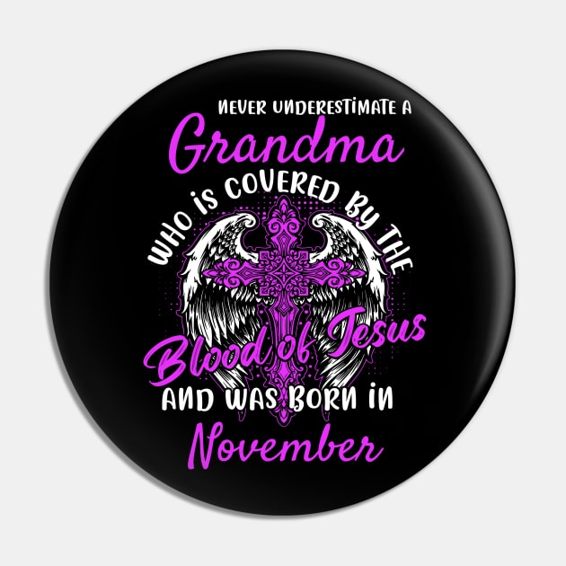 Christian Grandma who was Born in November Birthday Faith Gift Pin by ArtedPool