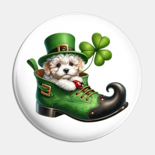 Bichon Frise Dog Shoes For Patricks Day Pin