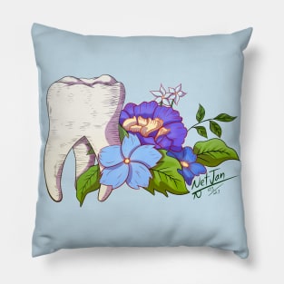 wisdom tooth blue Pillow