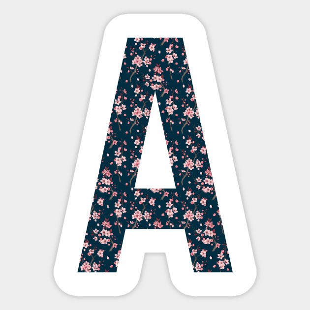 Floral Letter A Alphabet A Sticker Teepublic