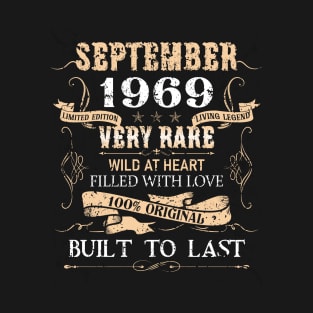 53 Years Old 53rd Birthday Decoration Vintage September 1969 T-Shirt