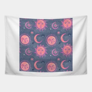 Mystical Sun and Moon Pattern design Tapestry