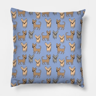 Chihuahua chihuahuas - blue Pillow