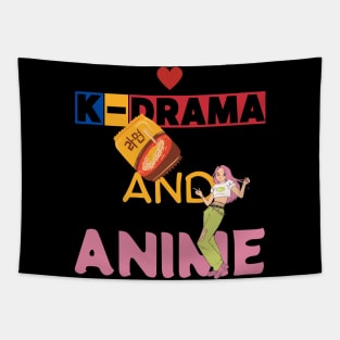 I Love K-Drama And Anime Tapestry