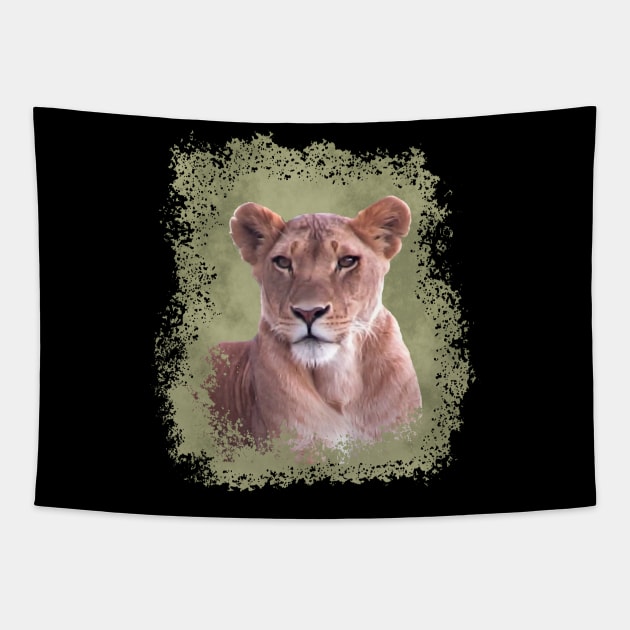 Lioness - Lion - Africa Tapestry by T-SHIRTS UND MEHR