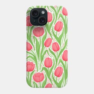 Tulips in red and green Phone Case