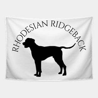 Rhodesian Ridgeback Round Text Black Tapestry