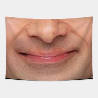 funny face mask with mouth | silly smile face mask for men | face mask funny design Tapestry