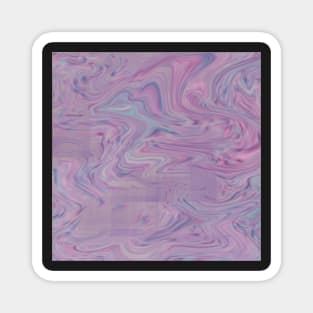 Pastel Pink Purple And Blue Pixel Swirls Magnet