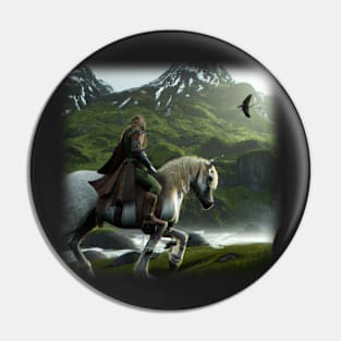 Horseman in a beautiful landscape Pin