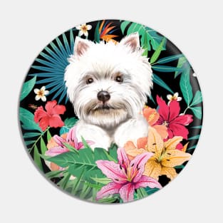 Tropical Westie West Highland white terrier Puppy Pin