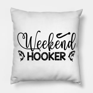 Wishing I Was Fishing - Less Talk More Fishing - Gift For Fishing Lovers, Fisherman - Black And White Simple Font Pillow