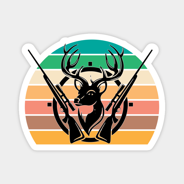 Retro Deer Hunting Gift Magnet by The WYLD Tribe