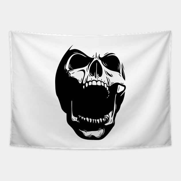 Fury Skull (white) Tapestry by zoneo