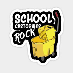 School Custodians Rock Janitor Magnet