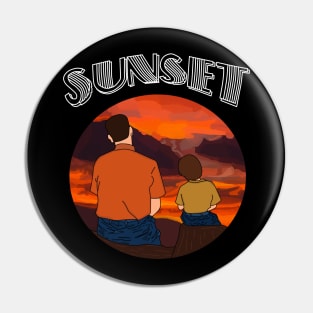 Father - Son Sunset Watch - Perfect Gift for Father's Day and family bonding moments Pin
