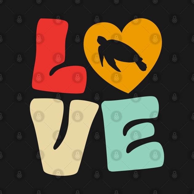 Turtles Typography Love Shape Heart Reptiles Testudines by Msafi