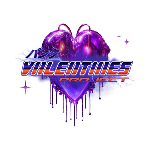 The Cyberpunk Love: Purple Heart Neon Installs Tee by YUED