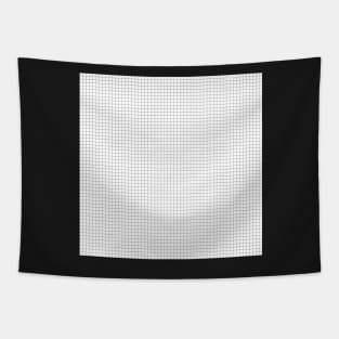 Simple black and white grid lines square pattern Tapestry