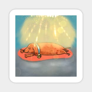 Rad chilling sausage dog 🐶😌🤙 Magnet