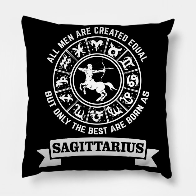 Only The Best Men Are Born As Sagittarius Pillow by CB Creative Images