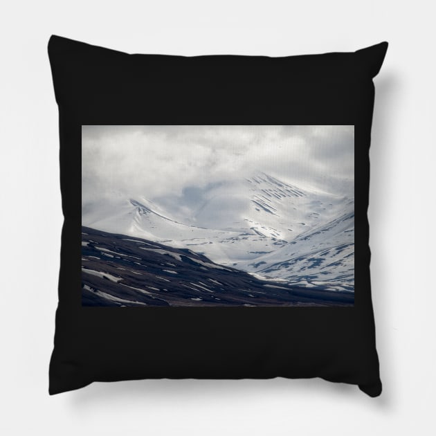 Arctic Mountain Landscape Spitsbergen Island Svalbard Pillow by MartynUK