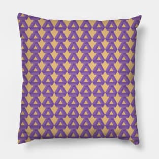 3 rectangular bars that are arranged in a purple triangle Pillow